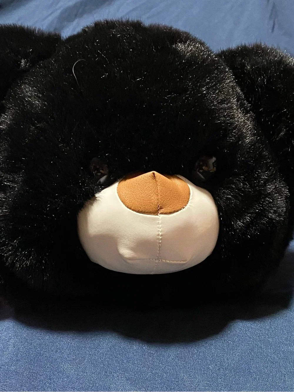 Kids Plush Black Bear Crossbody Bag with Gold Chain